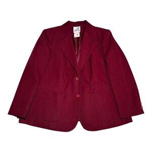 Vintage 80s Rejoice! ILGWU USA Union Made Red 2 Button Blazer Women’s 43”